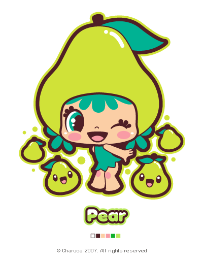 Pear drawing by Charuca