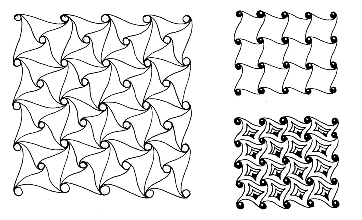 Pattern based on a 5 x 5 grid of evenly spaced circles