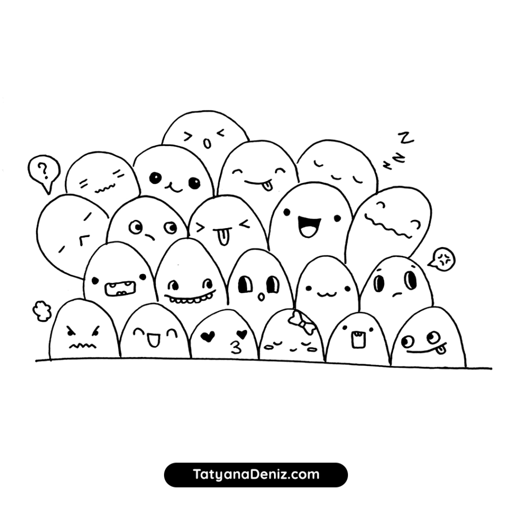 How To Draw - Kawaii Faces and Expressions