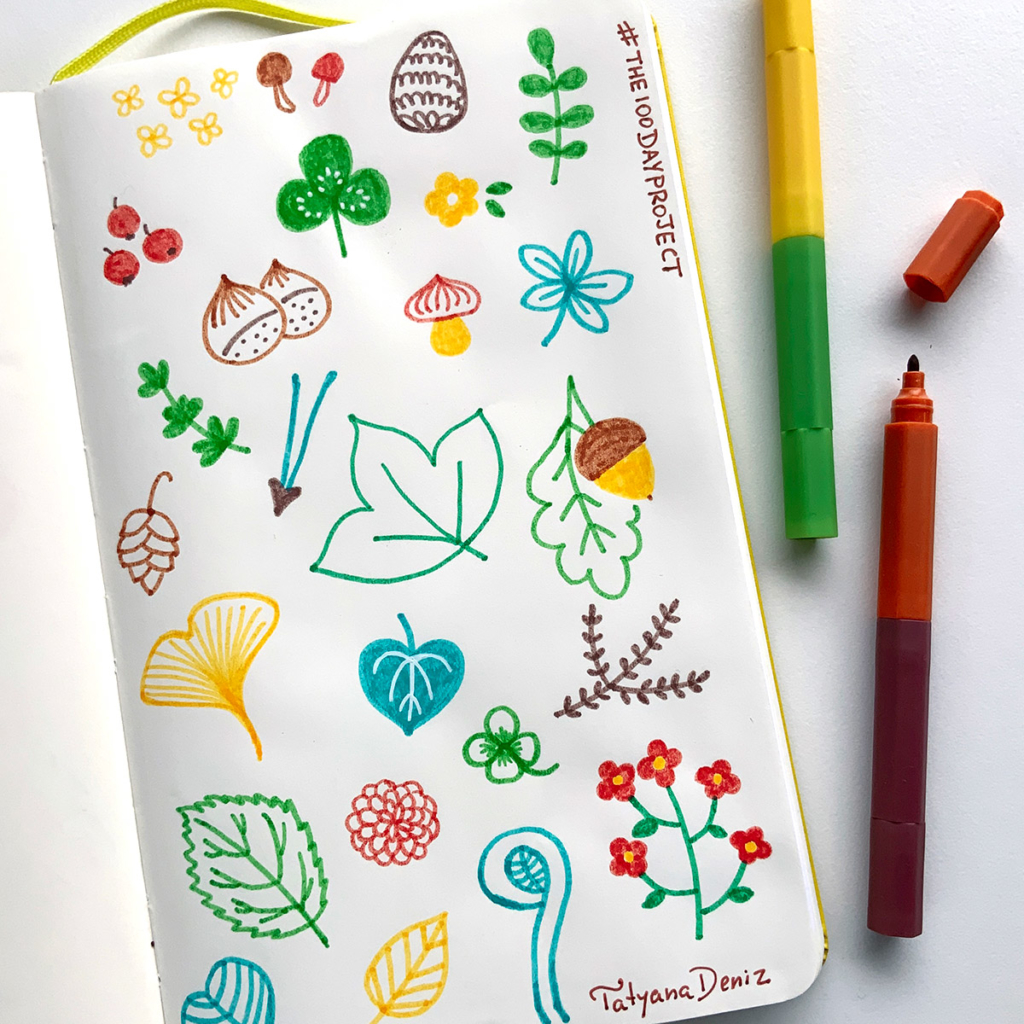 The 100 Day Project 2019 Kawaii Doodles by Tatyana Deniz