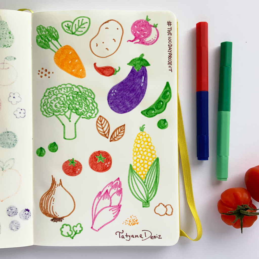The 100 Day Project 2019 Kawaii Doodles by Tatyana Deniz