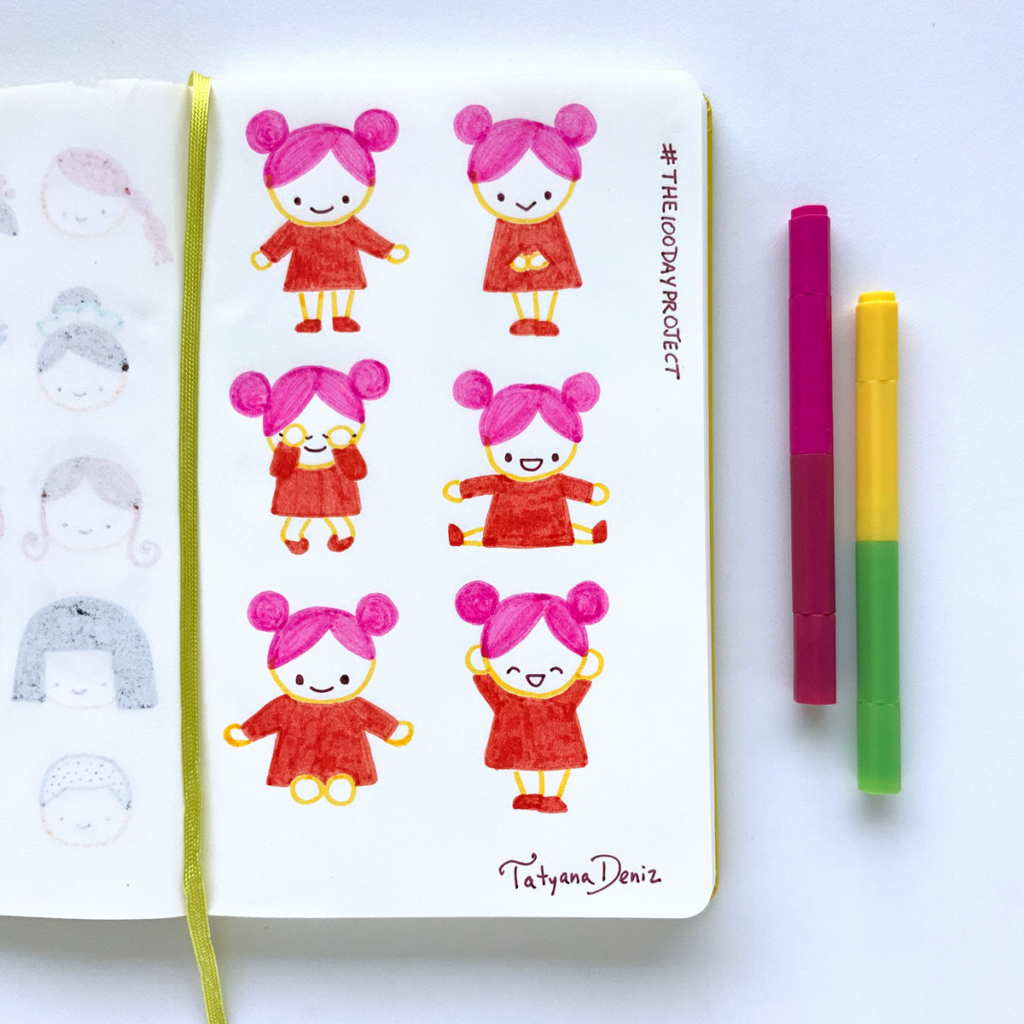 The 100 Day Project 2019 Kawaii Doodles by Tatyana Deniz