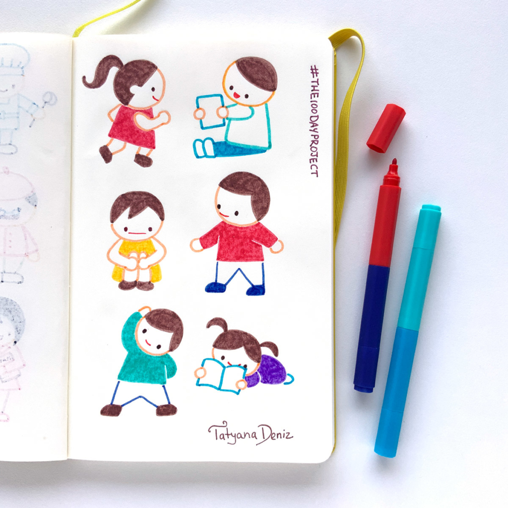 The 100 Day Project 2019 Kawaii Doodles by Tatyana Deniz