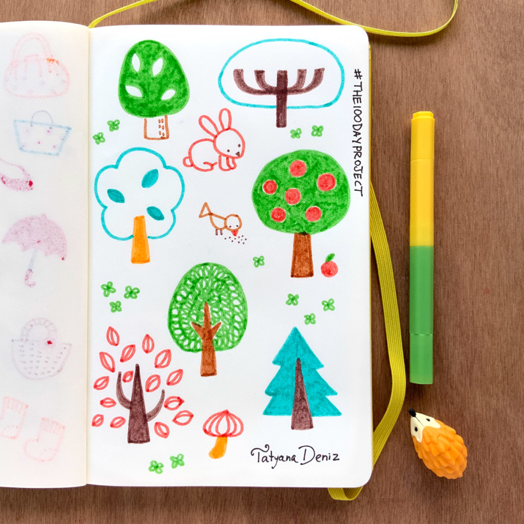 The 100 Day Project 2019 Kawaii Doodles by Tatyana Deniz