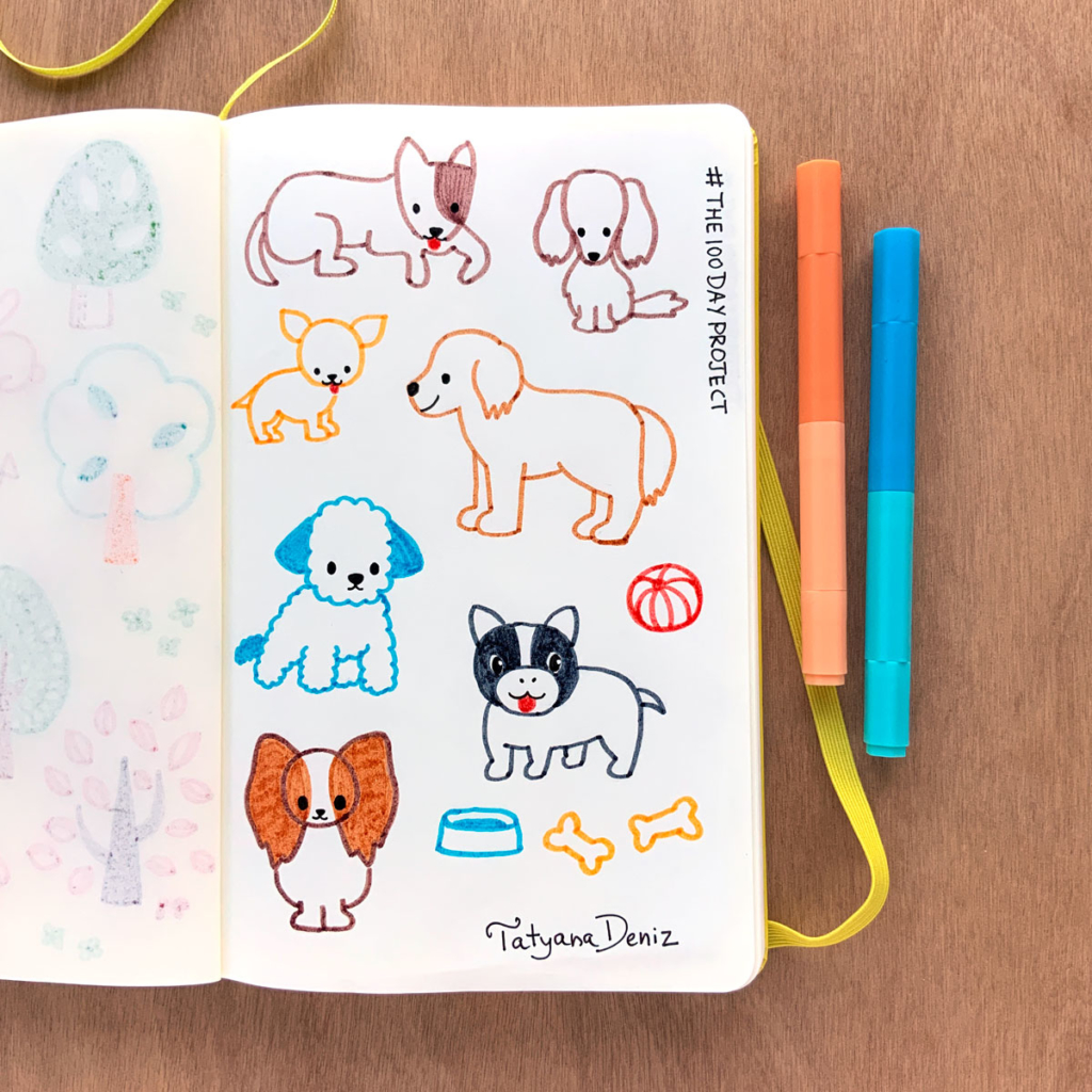 The 100 Day Project 2019 Kawaii Doodles by Tatyana Deniz