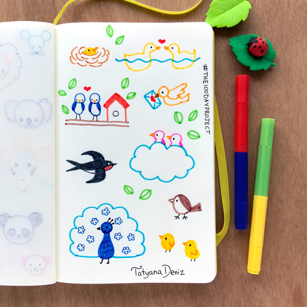 The 100 Day Project 2019 Kawaii Doodles by Tatyana Deniz