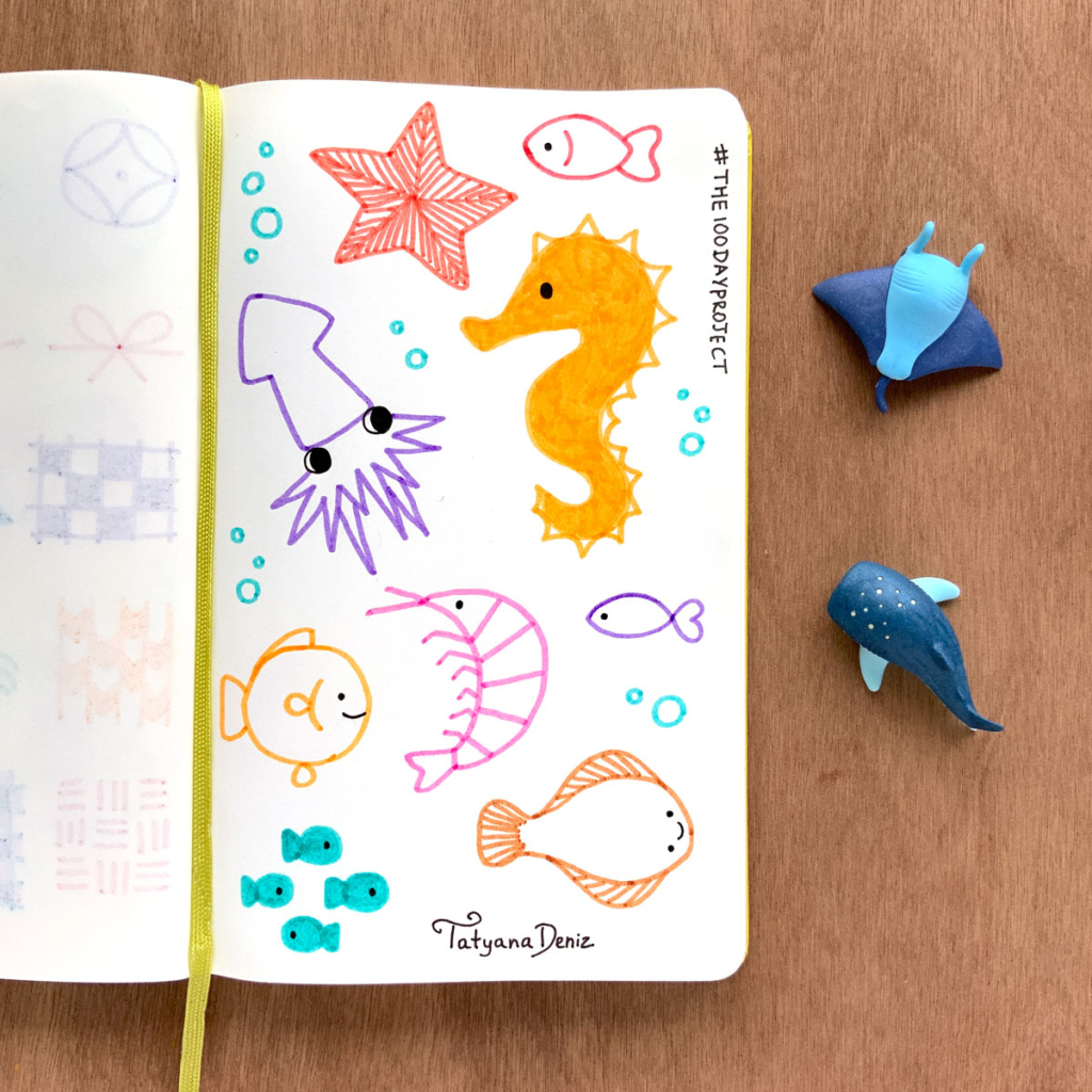 The 100 Day Project 2019 Kawaii Doodles by Tatyana Deniz