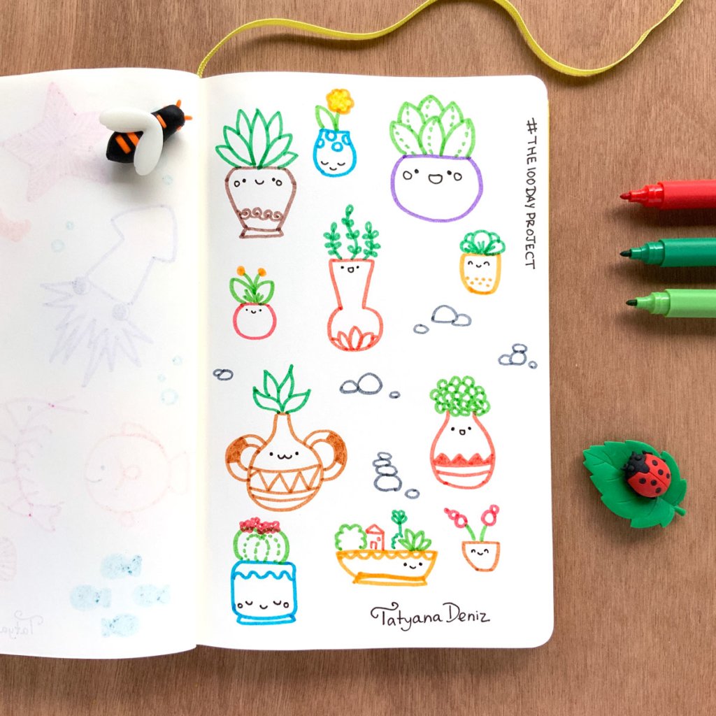 The 100 Day Project 2019 Kawaii Doodles by Tatyana Deniz
