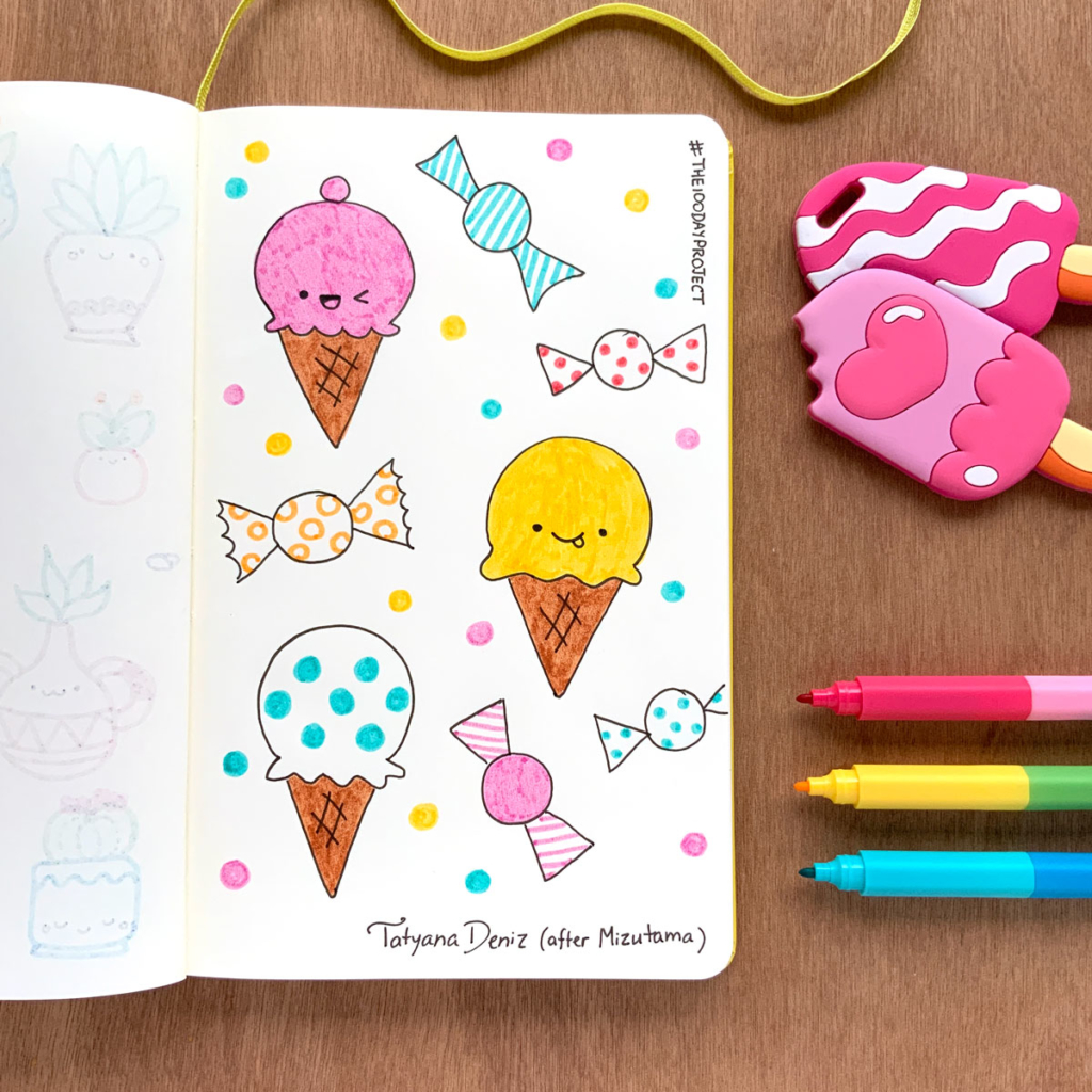 The 100 Day Project 2019 Kawaii Doodles by Tatyana Deniz