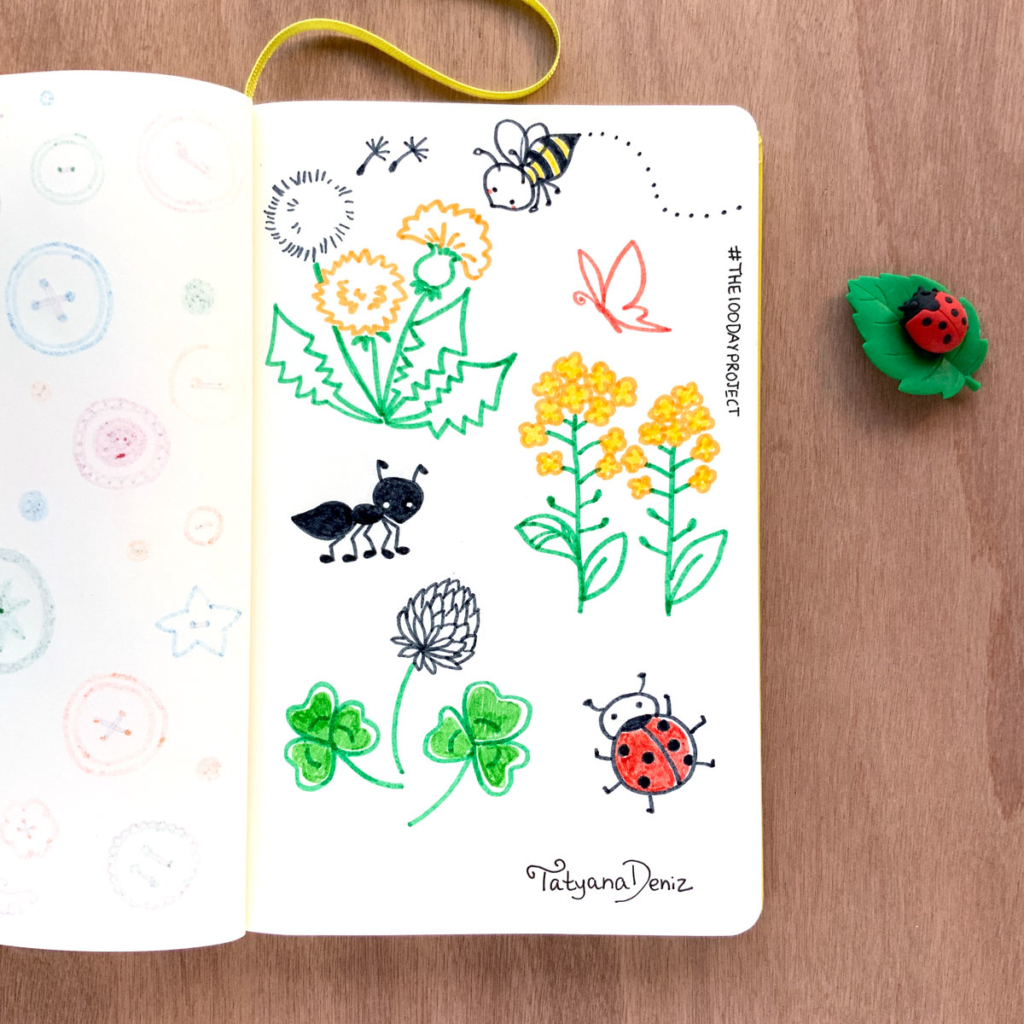 The 100 Day Project 2019 Kawaii Doodles by Tatyana Deniz