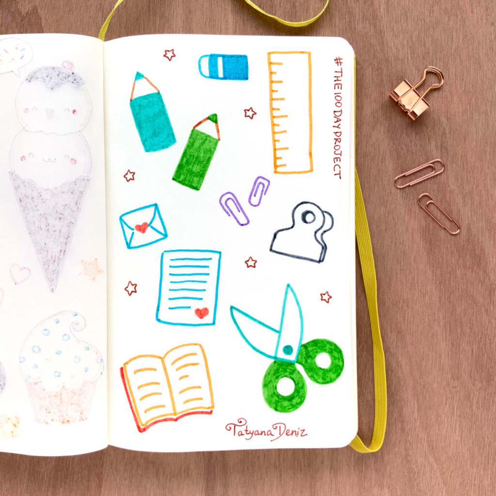 The 100 Day Project 2019 Kawaii Doodles by Tatyana Deniz
