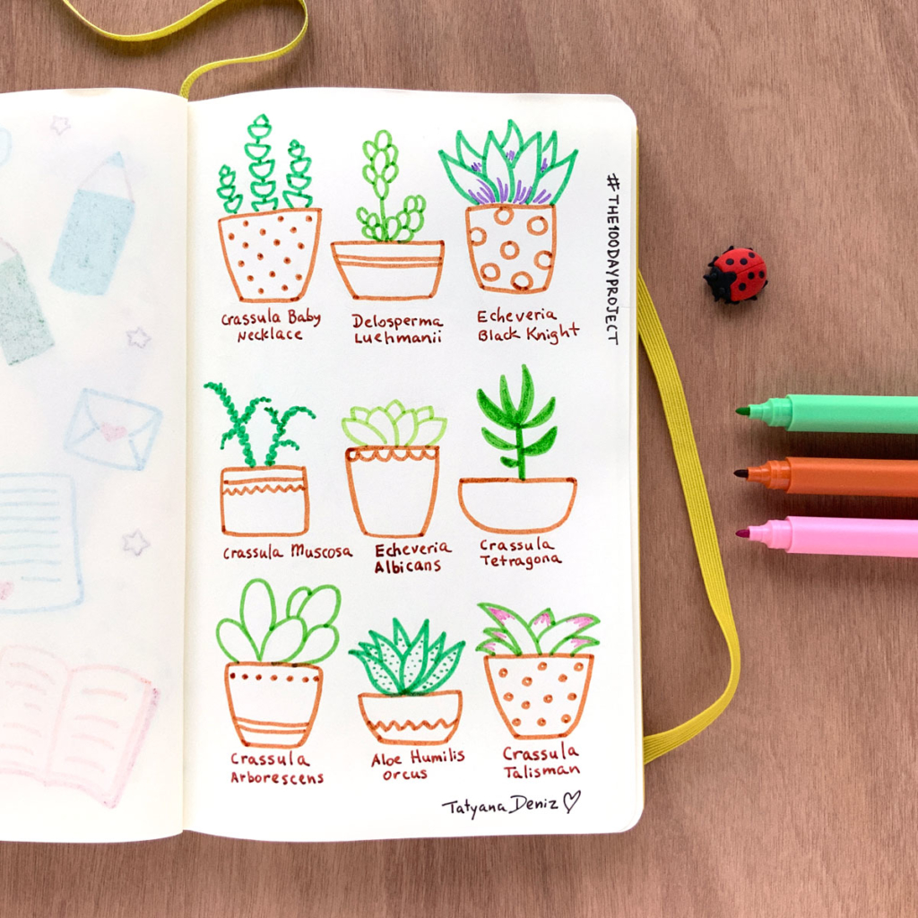 The 100 Day Project 2019 Kawaii Doodles by Tatyana Deniz