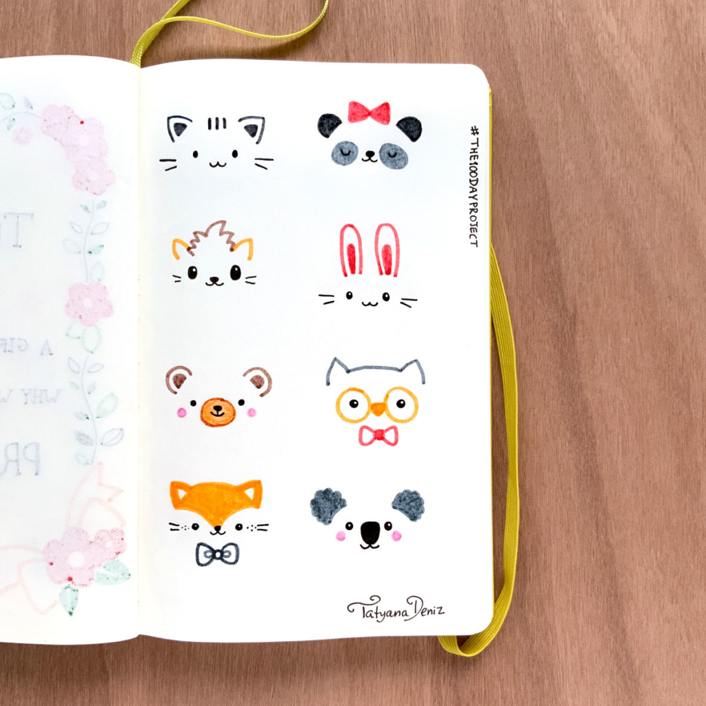 The 100 Day Project 2019 Kawaii Doodles by Tatyana Deniz