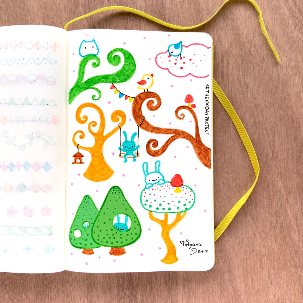 The 100 Day Project 2019 Kawaii Doodles by Tatyana Deniz