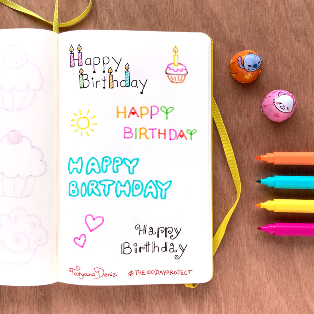 The 100 Day Project 2019 Kawaii Doodles by Tatyana Deniz