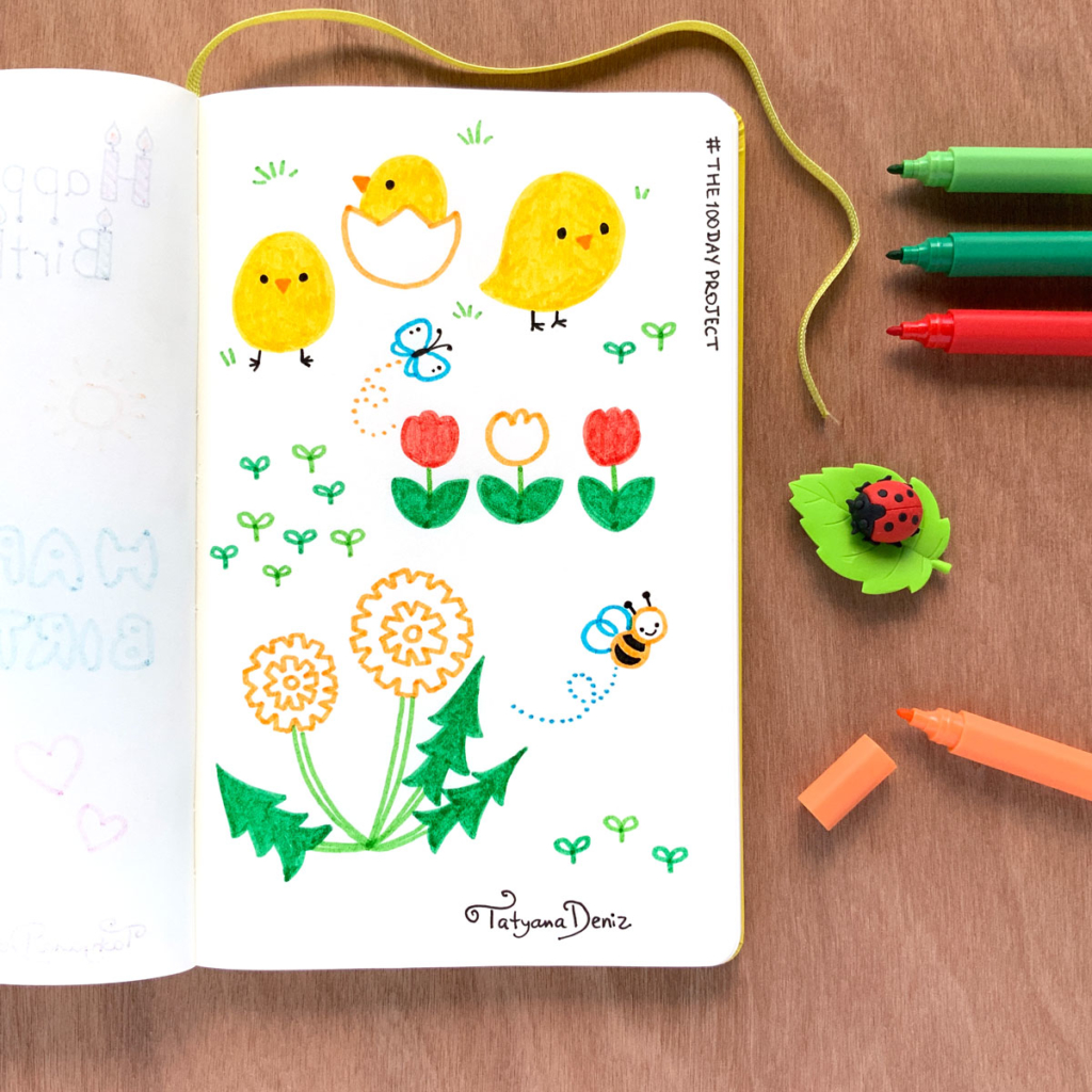 The 100 Day Project 2019 Kawaii Doodles by Tatyana Deniz