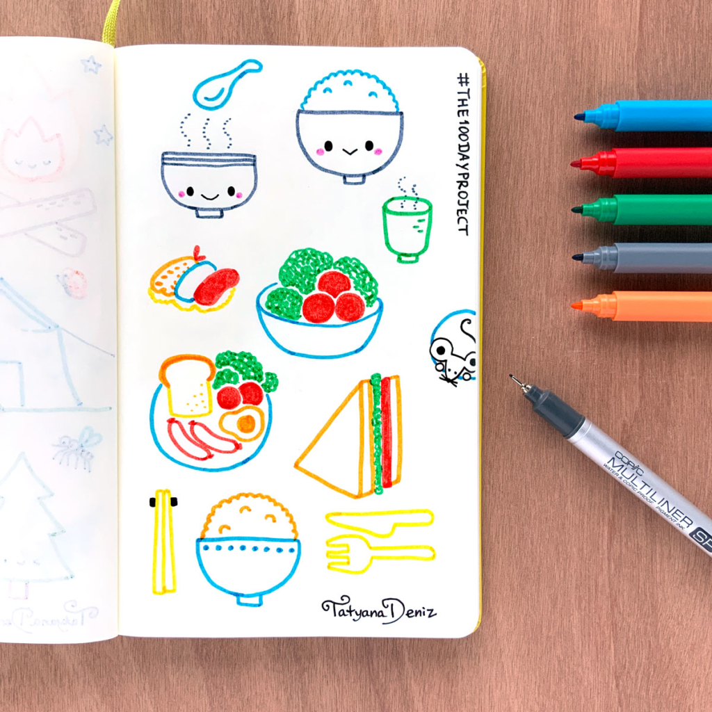 The 100 Day Project 2019 Kawaii Doodles by Tatyana Deniz
