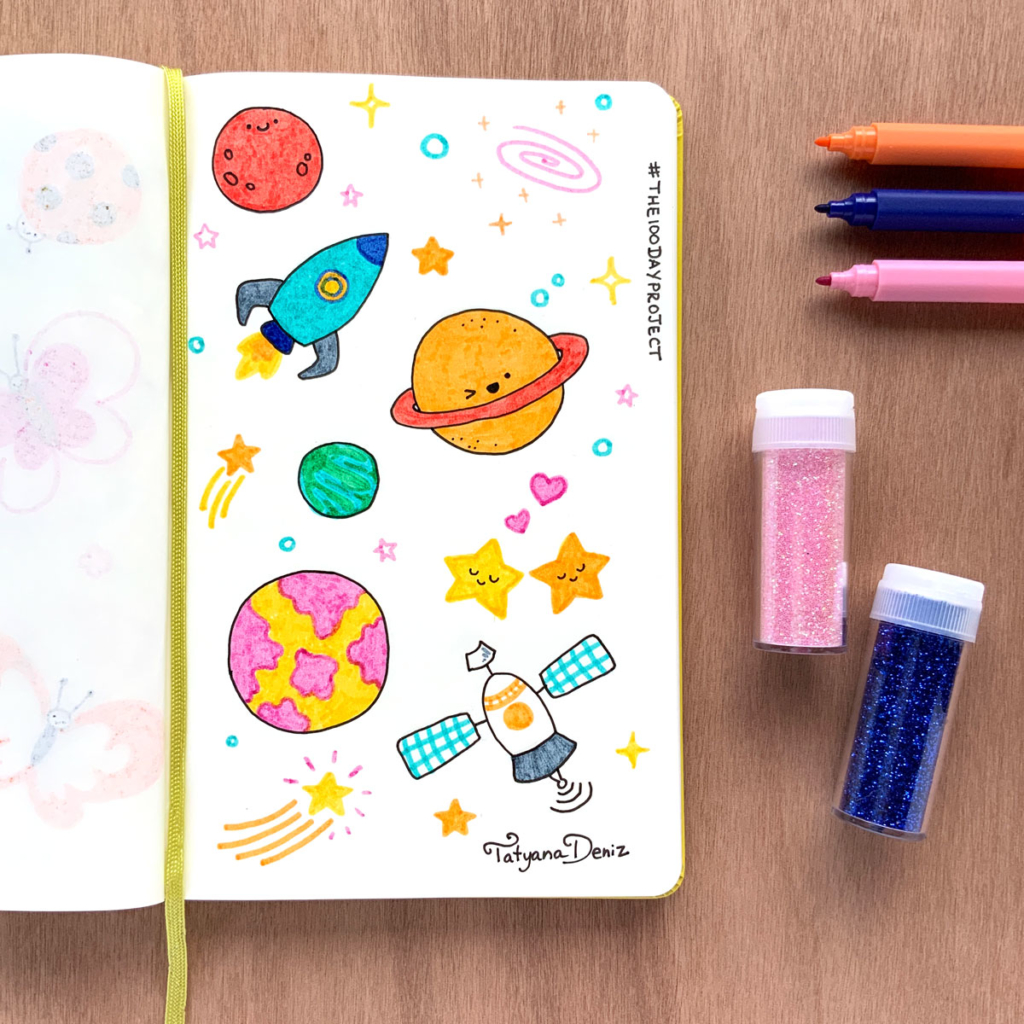 The 100 Day Project 2019 Kawaii Doodles by Tatyana Deniz