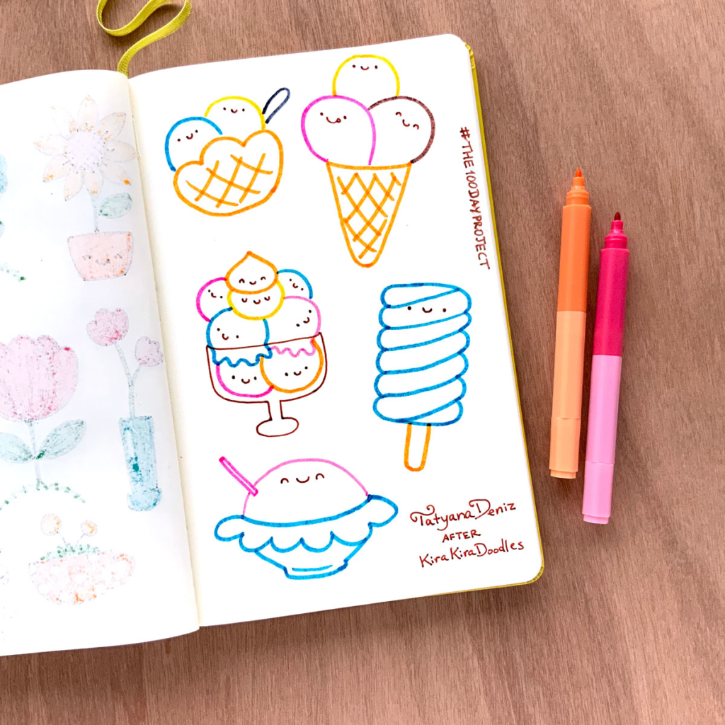 The 100 Day Project 2019 Kawaii Doodles by Tatyana Deniz