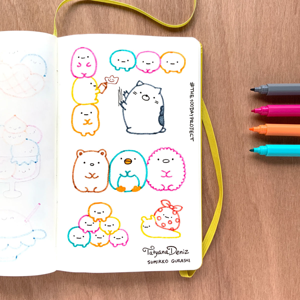 The 100 Day Project 2019 Kawaii Doodles by Tatyana Deniz