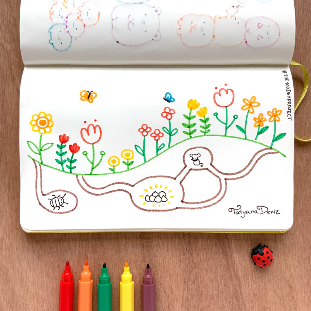 The 100 Day Project 2019 Kawaii Doodles by Tatyana Deniz