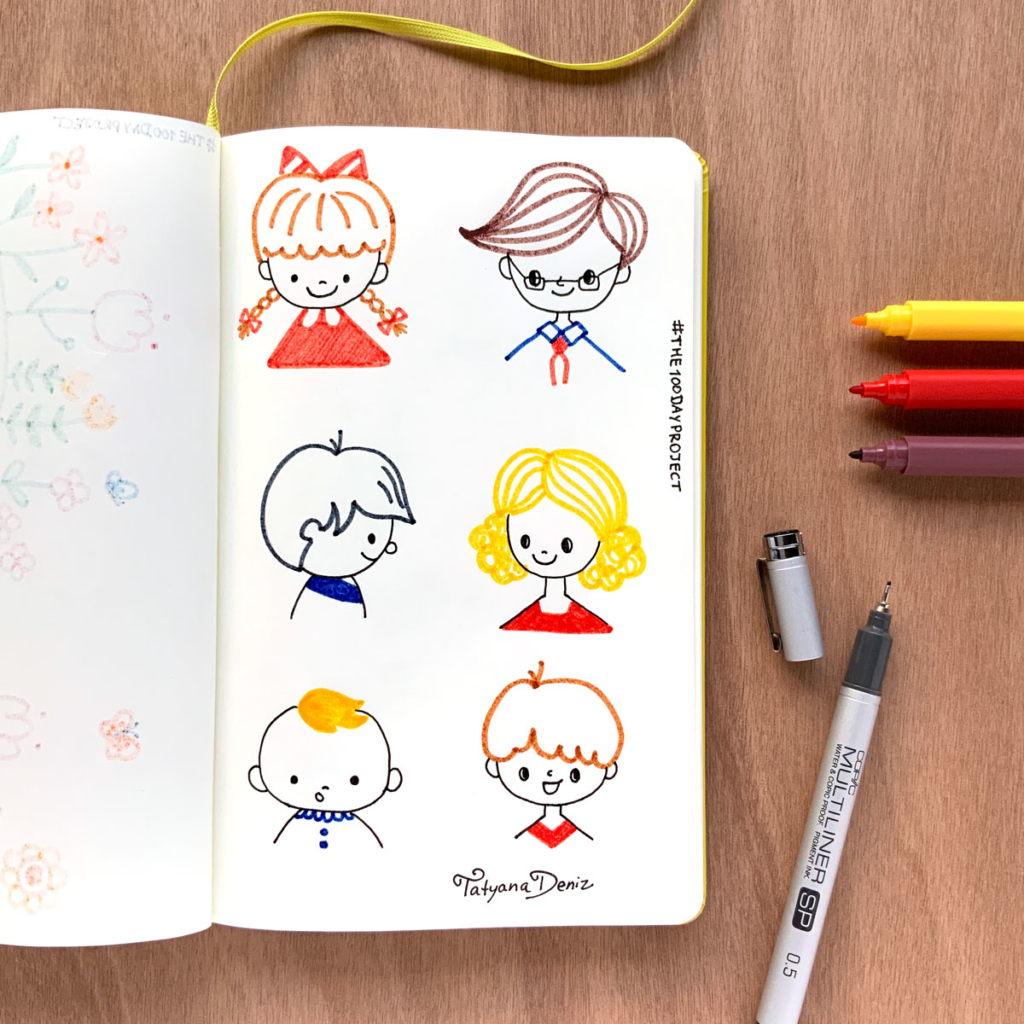 The 100 Day Project 2019 Kawaii Doodles by Tatyana Deniz