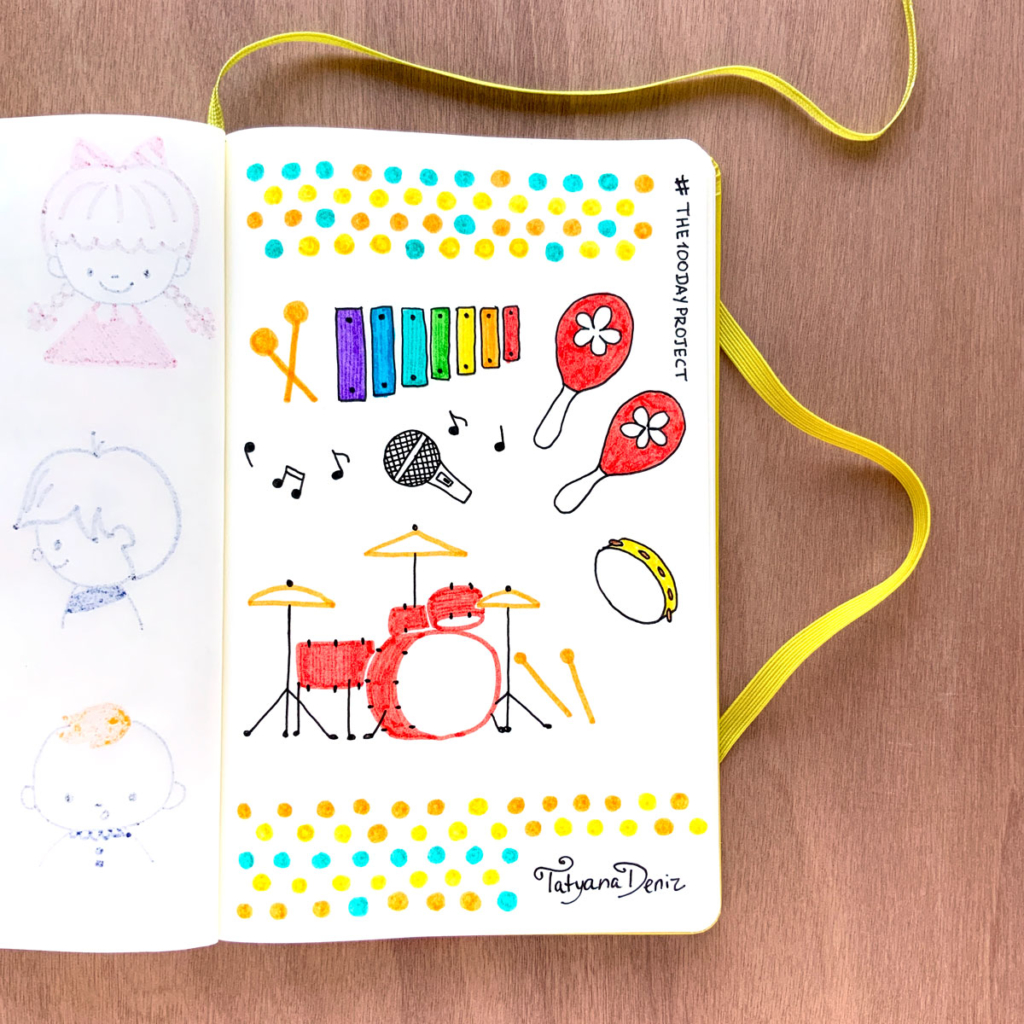 The 100 Day Project 2019 Kawaii Doodles by Tatyana Deniz