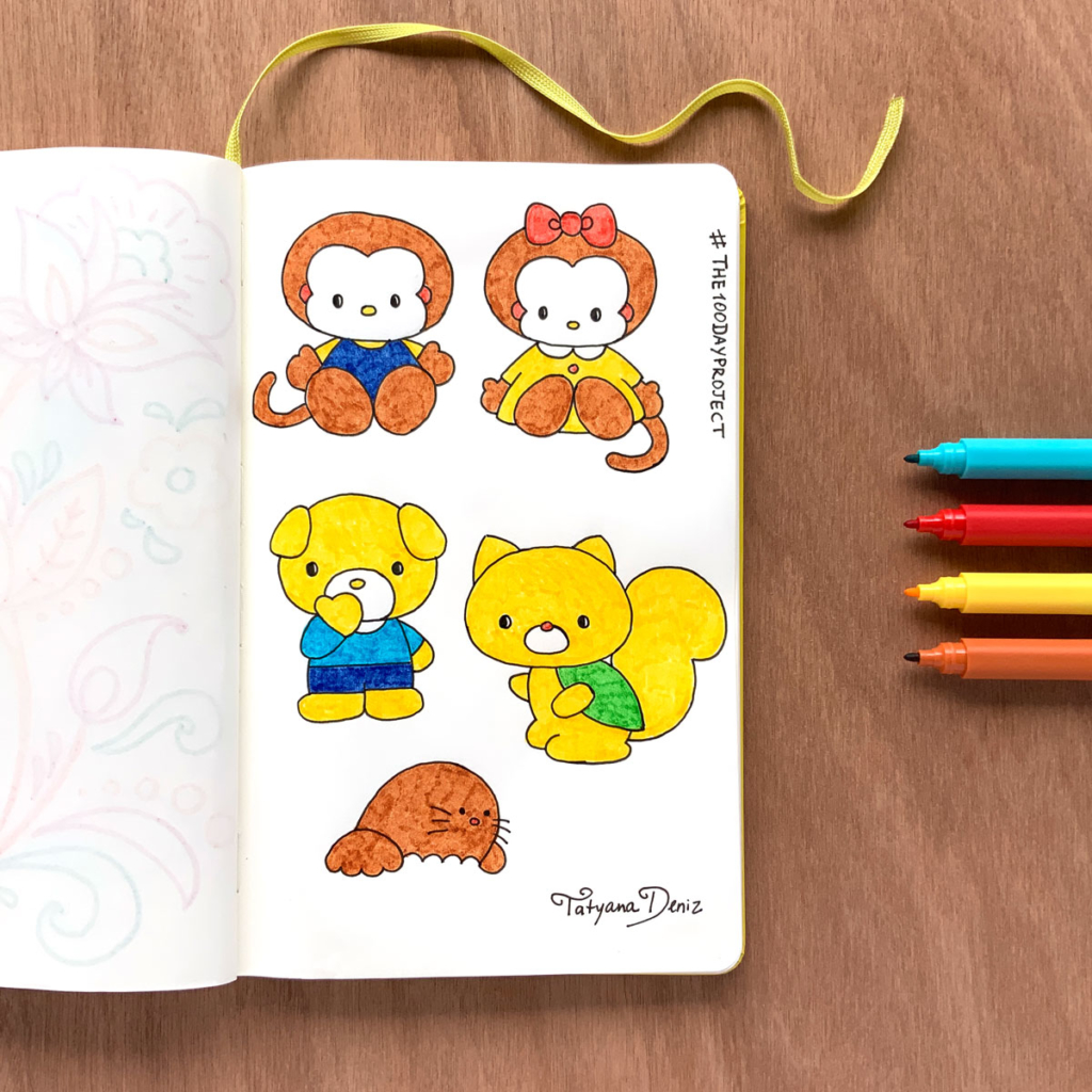 The 100 Day Project 2019 Kawaii Doodles by Tatyana Deniz