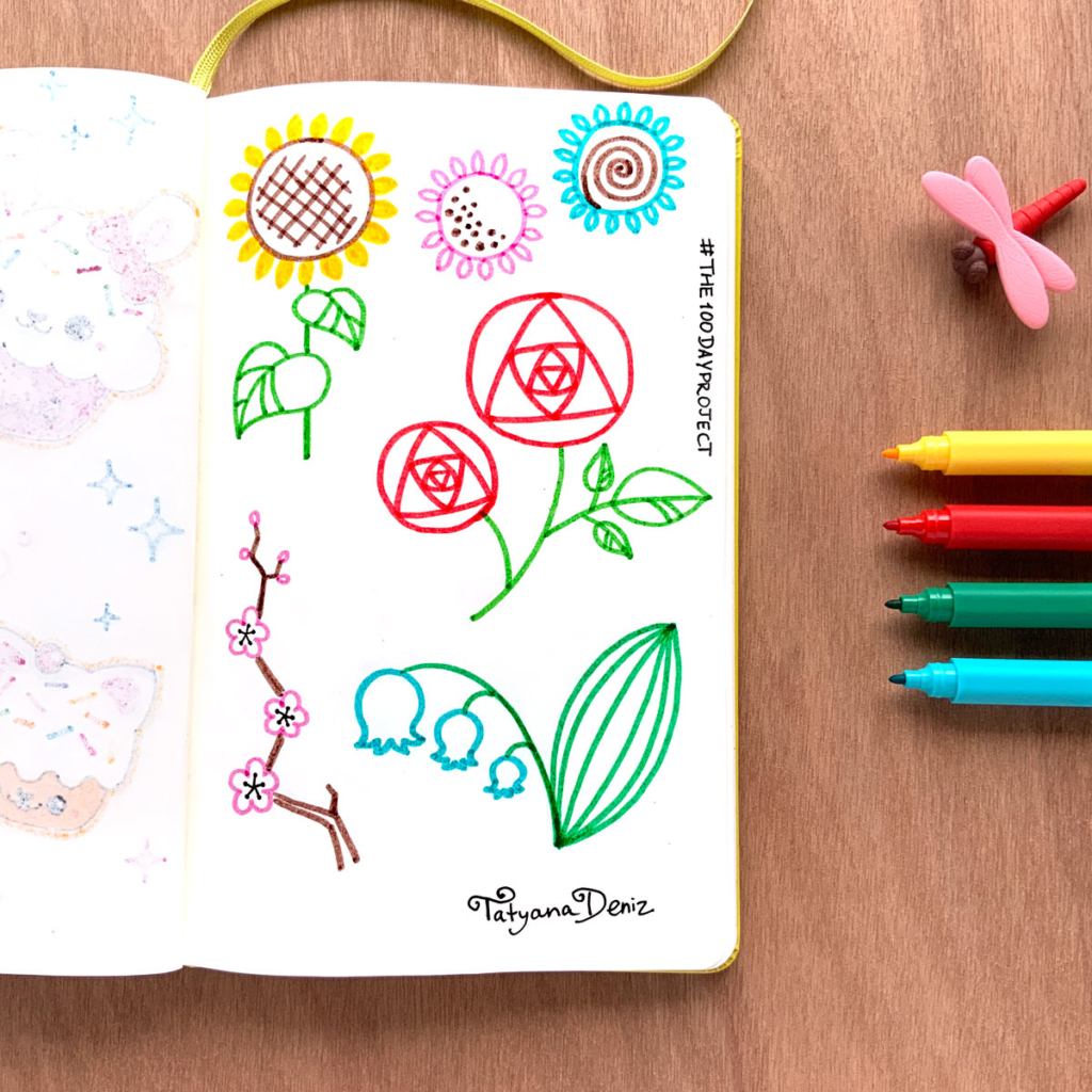 The 100 Day Project 2019 Kawaii Doodles by Tatyana Deniz