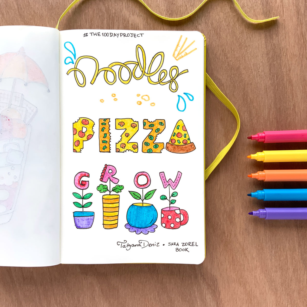 The 100 Day Project 2019 Kawaii Doodles by Tatyana Deniz