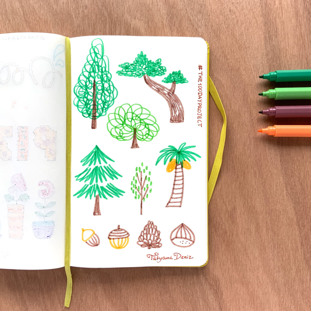 The 100 Day Project 2019 Kawaii Doodles by Tatyana Deniz