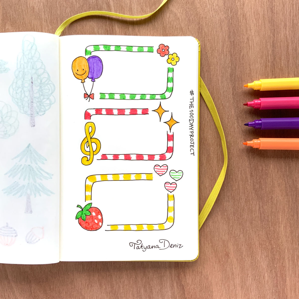 The 100 Day Project 2019 Kawaii Doodles by Tatyana Deniz