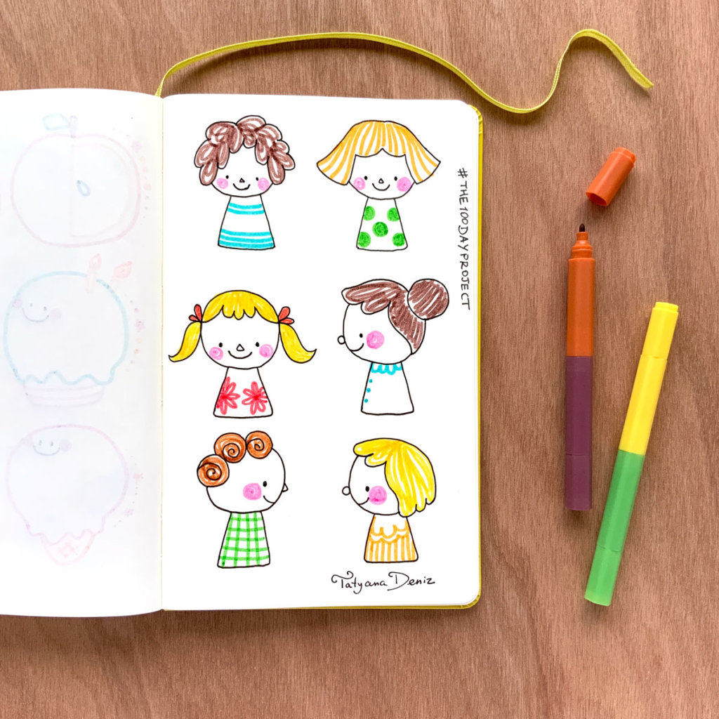 The 100 Day Project 2019 Kawaii Doodles by Tatyana Deniz