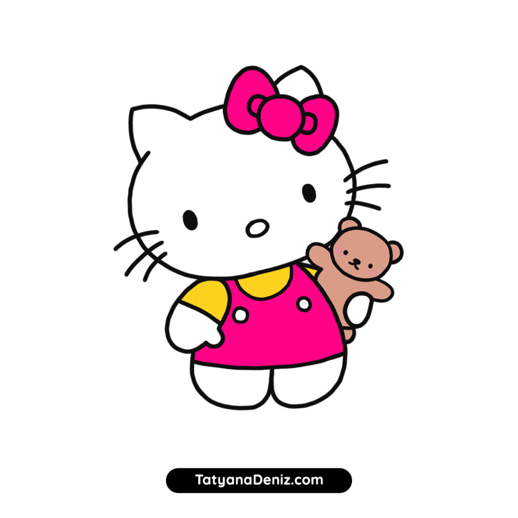 How to draw Hello Kitty step-by-step with simple and easy drawing tutorial