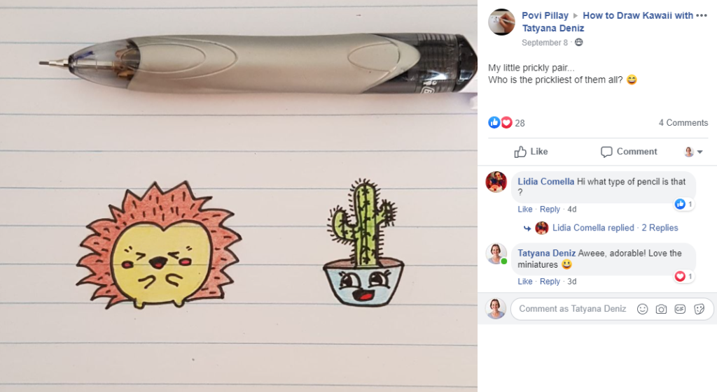 Student art kawaii hedgehog