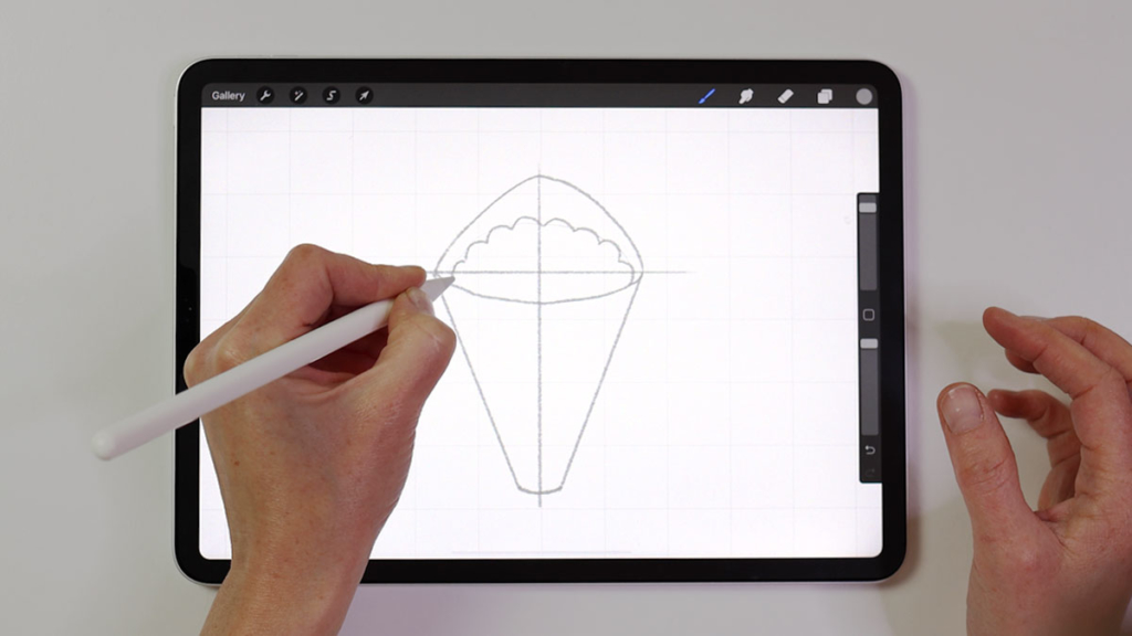 Add rice to our temaki sushi drawing