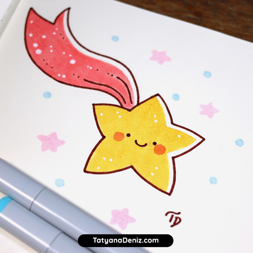 Cute kawaii star art by Tatyana Deniz