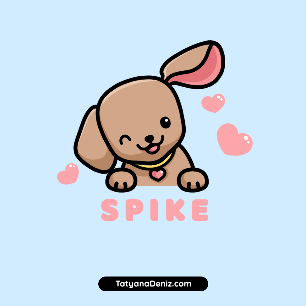 Kawaii dog drawing by Tatyana Deniz