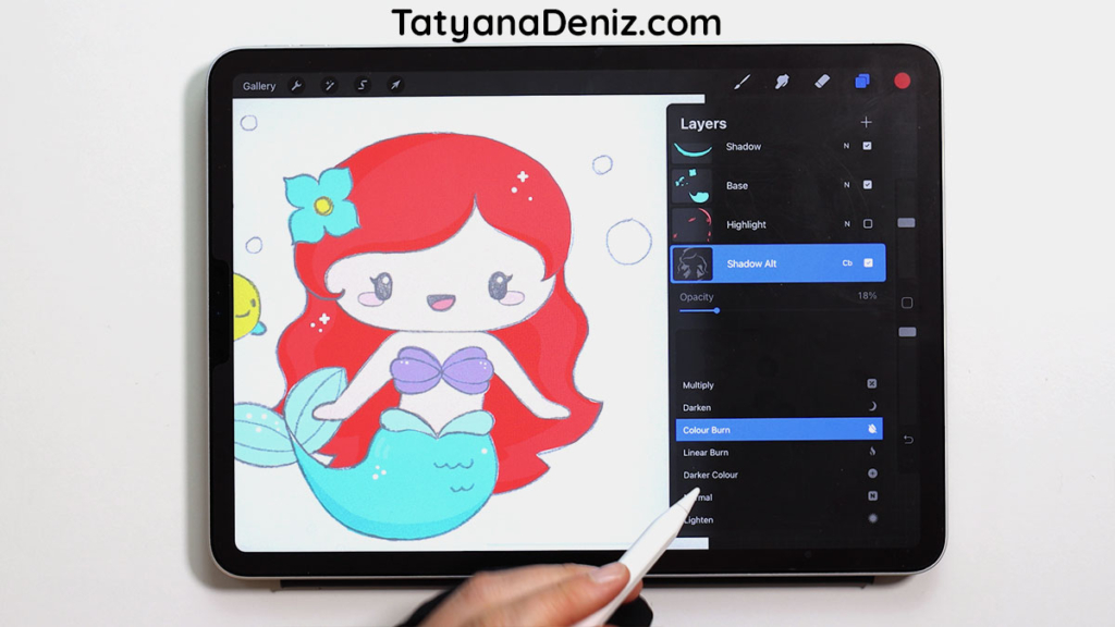 Layer blending modes in Procreate