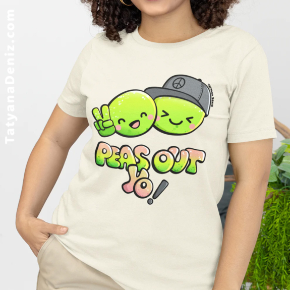 Kawaii pun peas out t-shirt