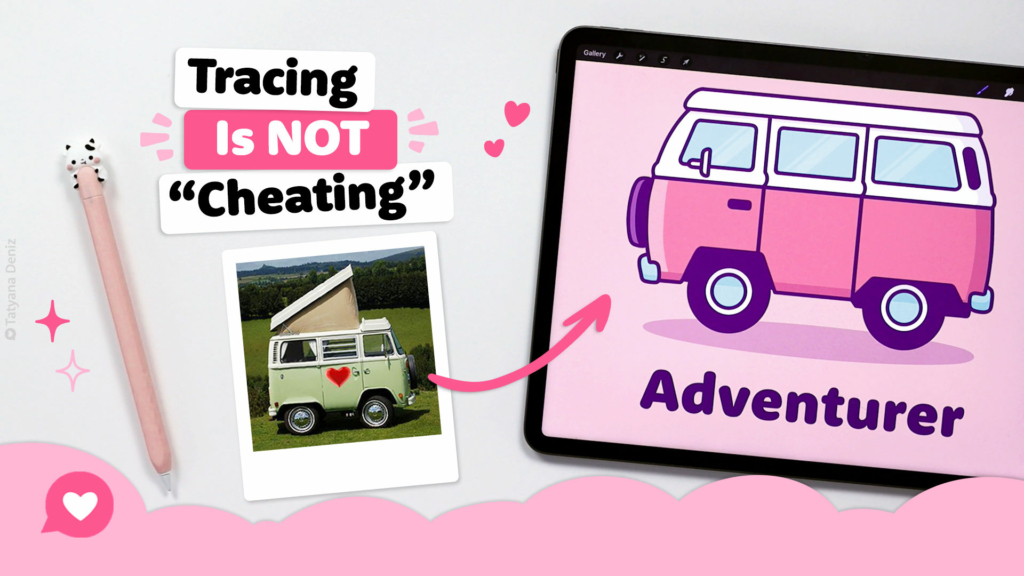 Tracing is NOT cheating! 😆 Tracing is a tool you can use to turn photos to line drawings (and Procreate is GREAT for this!) and open up a whole world of creativity to yourself.