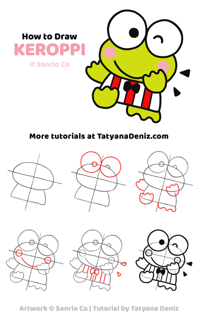 How to Draw Kawaii Sanrio Keroppi with Step-by-Step Tutorial